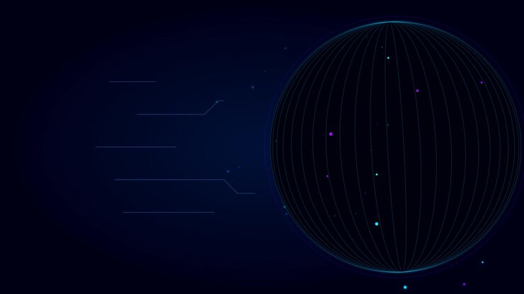 Digital Globe Animation with Abstract Data Lines and Glowing Nodes