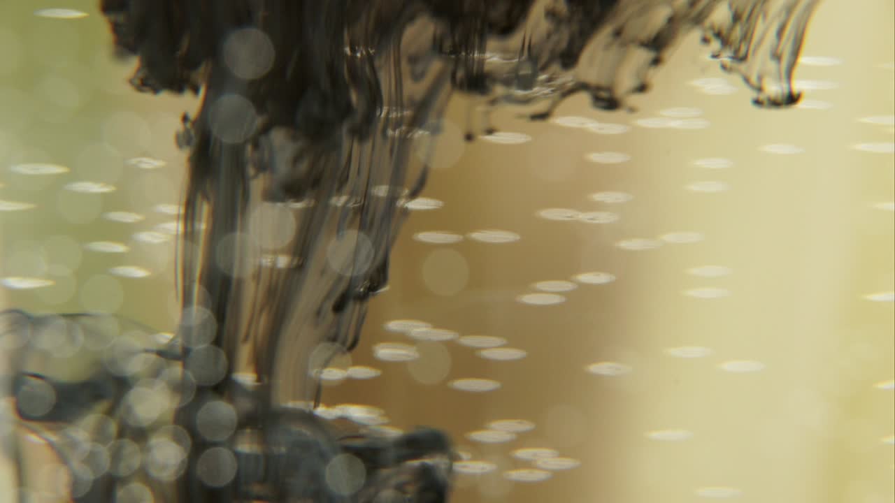 집중되지 않은 물에 있는 잉크