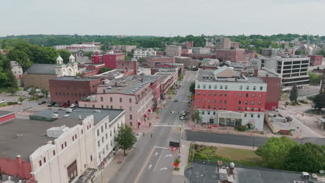 Panoramic-Aerial-View-of-Charming-Bangor,-ME