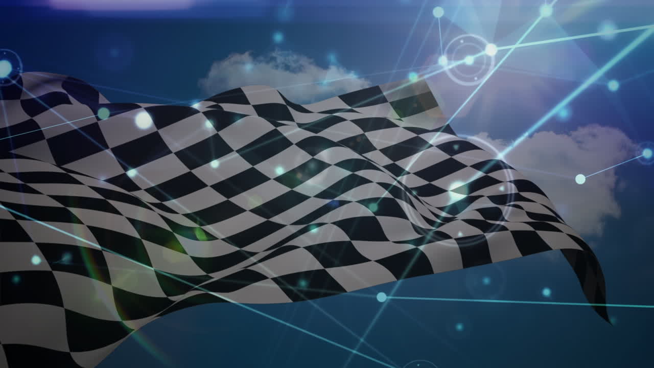 태양 전지 패널을 통한 연결 네트워크의 애니메이션