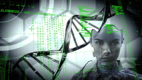 Animation of data processing over green grid