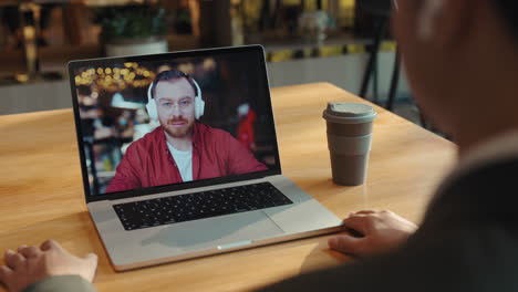 video call in a cafe