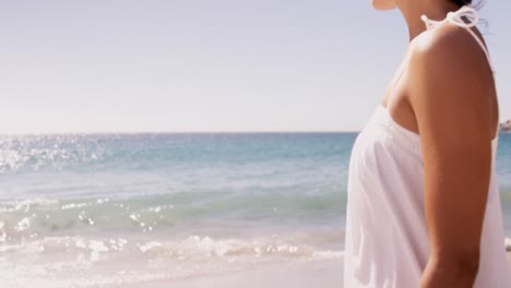 woman walking on the sand