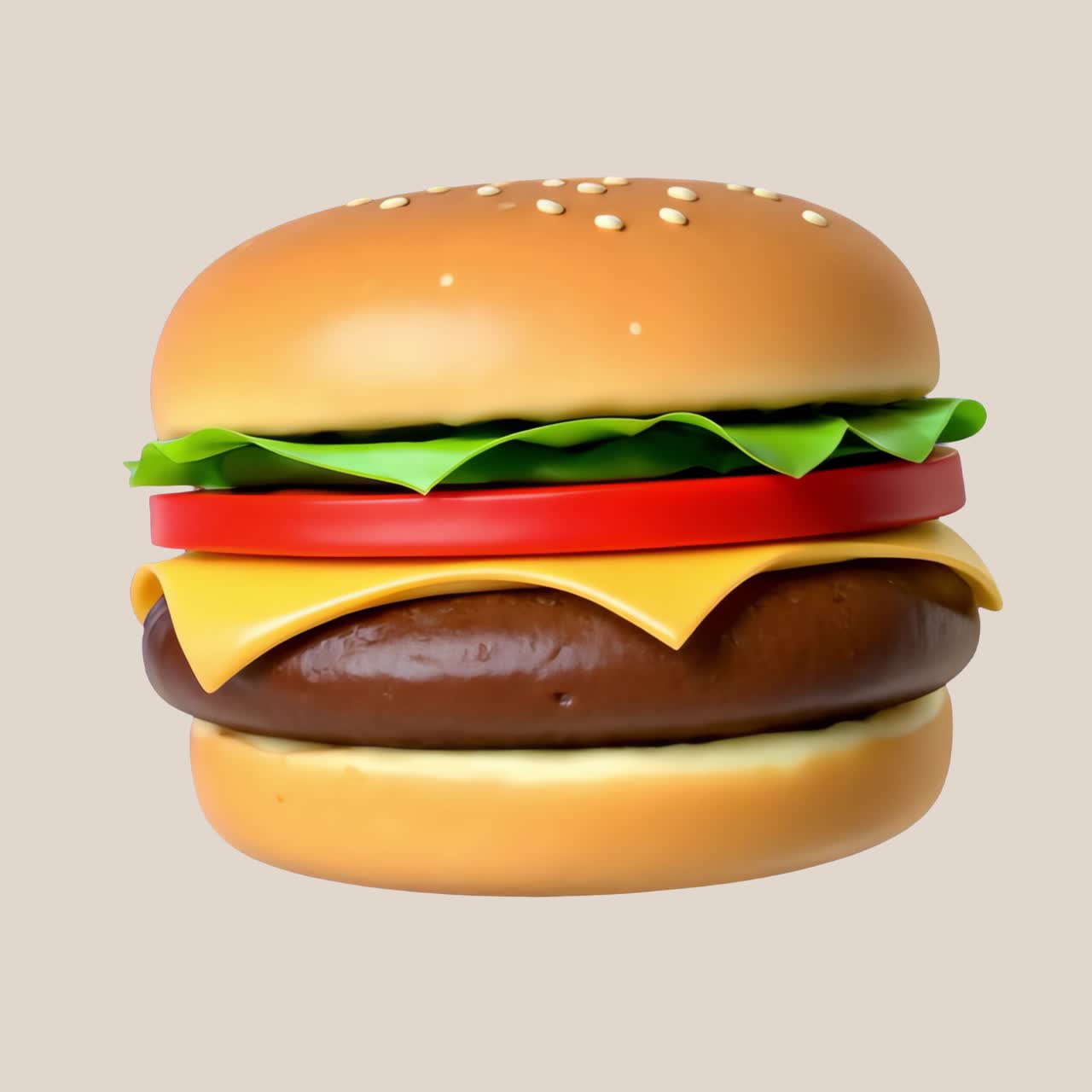 3d cheeseburger animation isolated asset, transparent 4K video, alpha channel, ProRes 4444