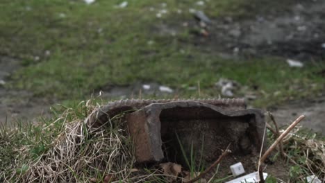 trash and debris on the ground