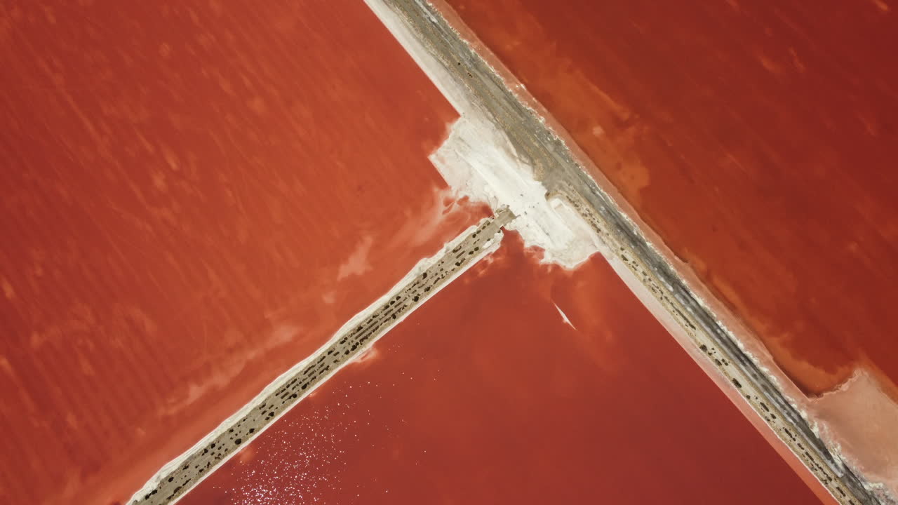 Aerial View of Red Salt Flats