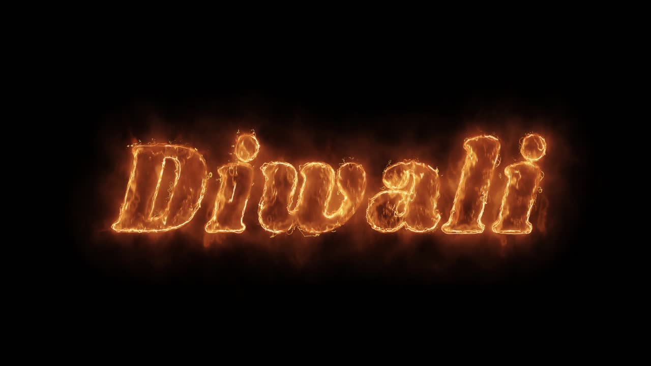 Diwali Fire Text Graphic