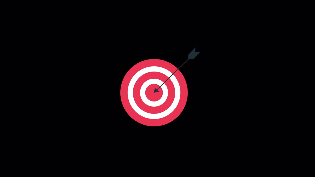 Animated Arrow Hitting Bullseye on Target