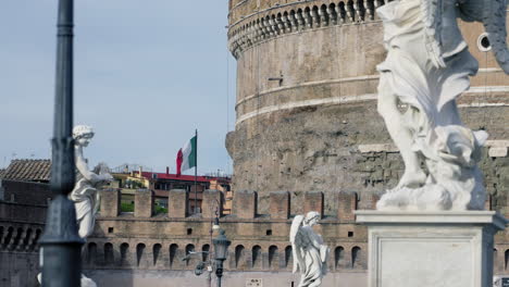 Sculptures in front of Castel Sant'Angelo, Rome, Italy