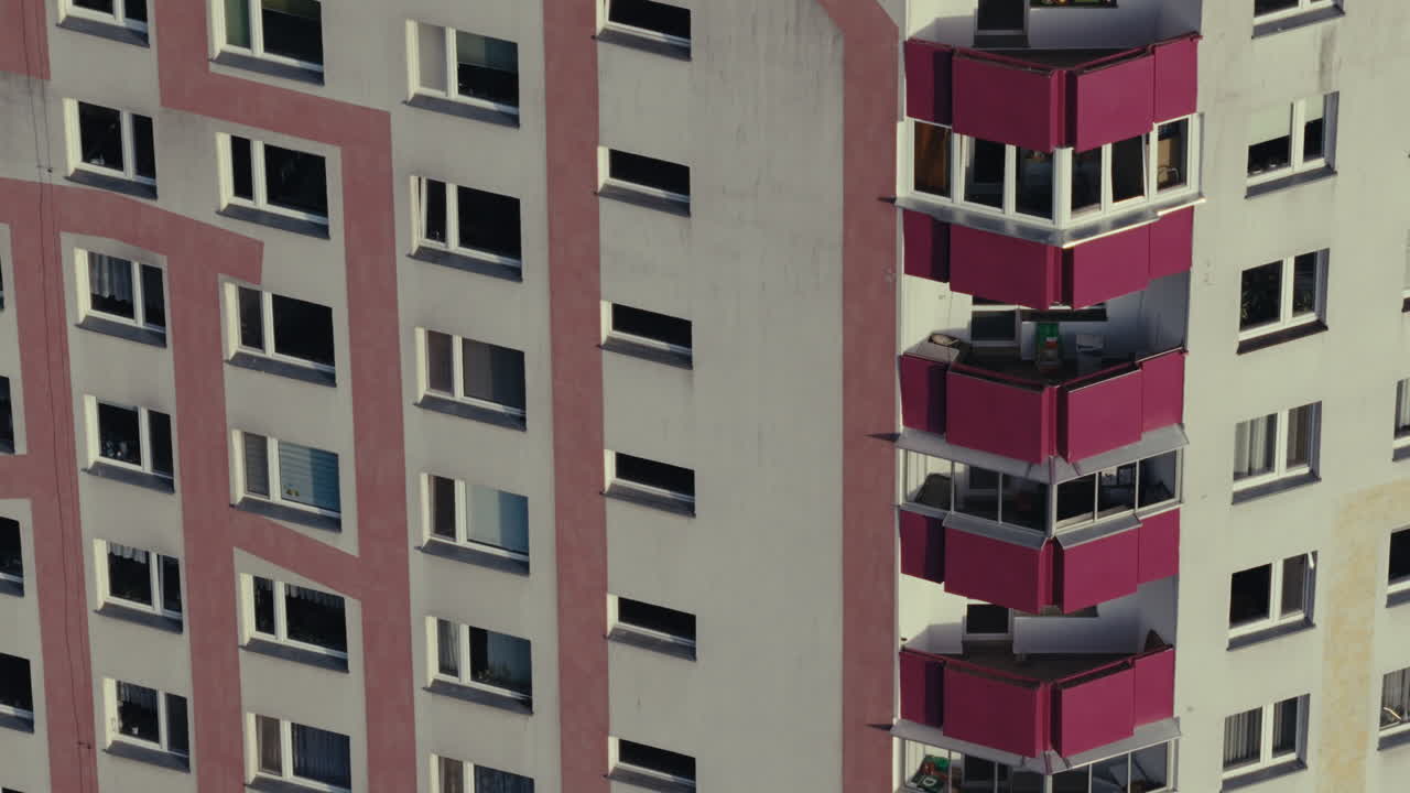 Multi-story residential building with balconies