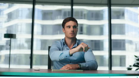 Man-using-invisible-screen-working-modern-office-close-up.-Portrait-tech-worker.