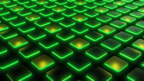 abstract glowing green square pattern