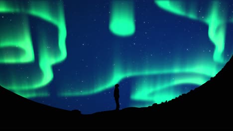 Nordlichter-Aurora-Borealis-Mit-Mann