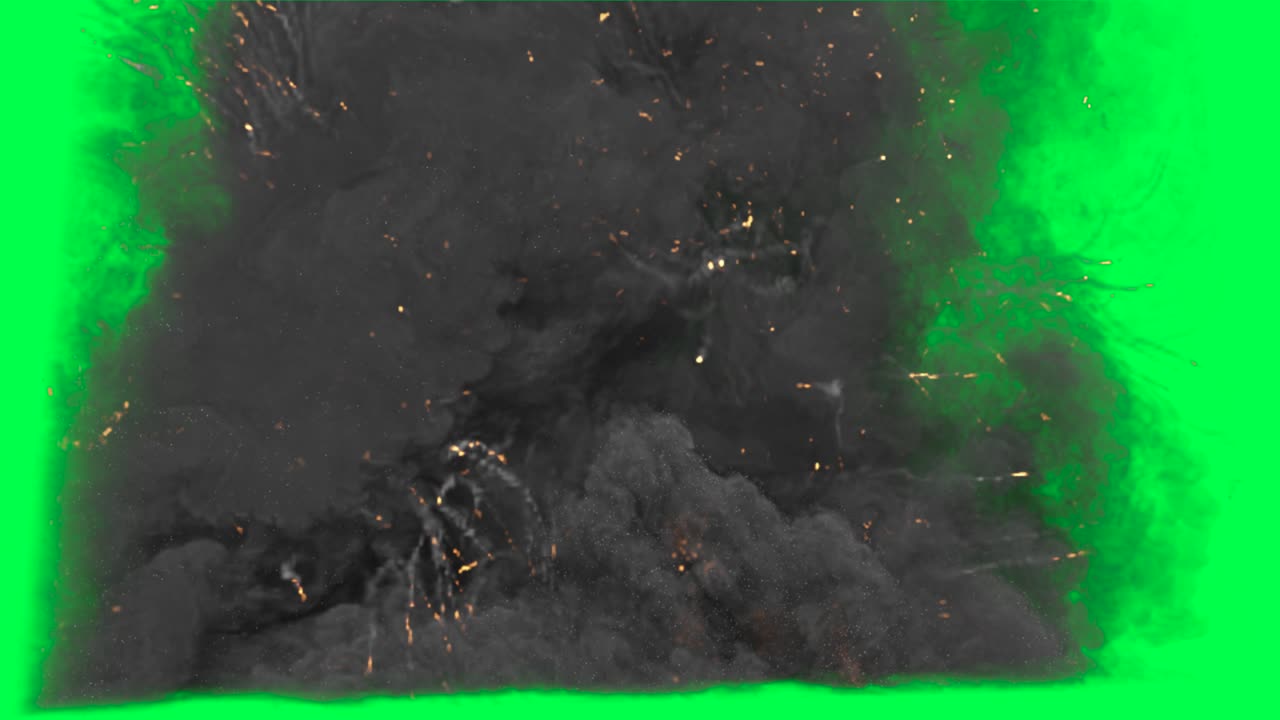 Effetto esplosione su schermo verde