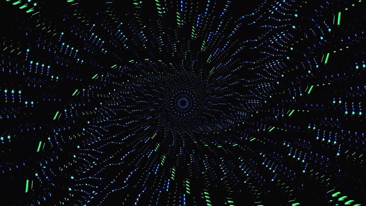 beautiful abstract lines shining bright light set smooth blue color movement on black background