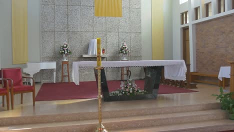 shot of religious chapel or funeral home for funeral service