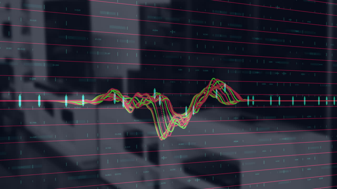 Animation of data processing over empty premises interiors