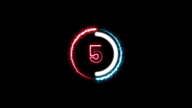 Futuristic Neon Countdown with Circular Progress Indicator