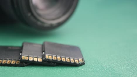 sd cards and camera lens