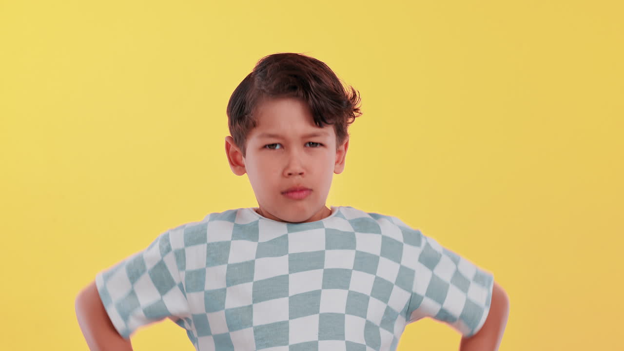 Portrait of a boy with a serious expression