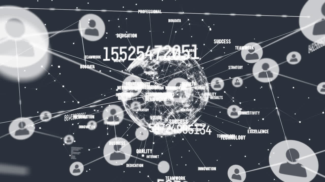 состав глобуса с сетью соединений на черном фоне