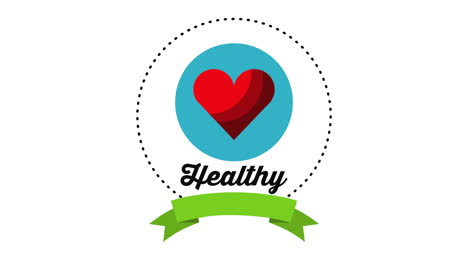 healthy lifestyle with set icons animation