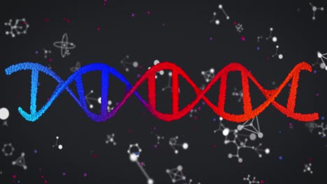 Animation-of-molecules-and-dna-strand-spinning
