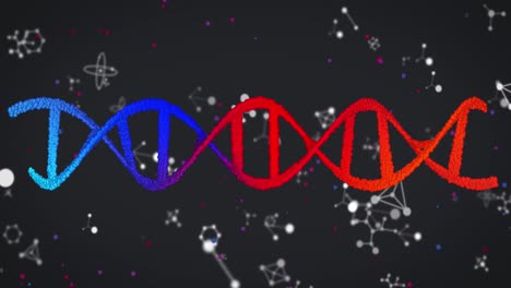 animation of molecules and dna strand spinning