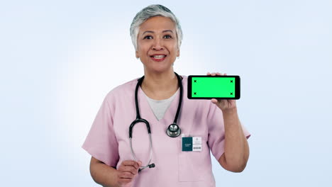 Green-screen,-senior-or-mockup-of-doctor