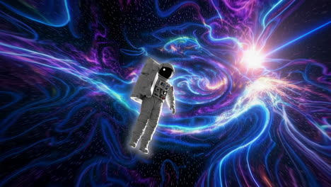 astronaut in a cosmic whirlpool