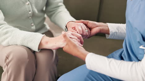 a comforting nurse offering support to a senior patient