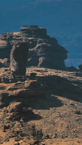 rocky mountain formation in arid landscape during daylight hours