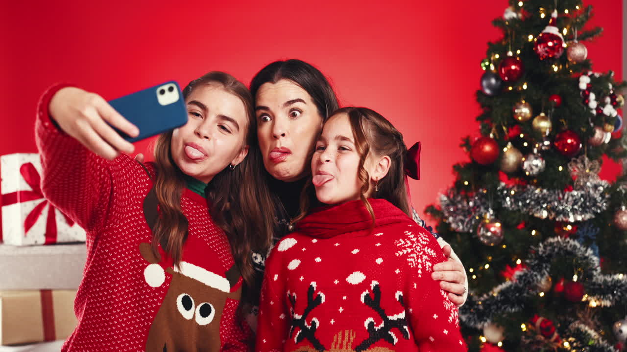 selfie de navidad en familia