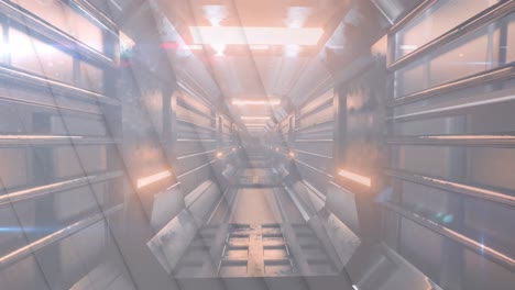 animation of white circles over digital tunnel