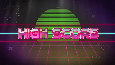 animation of high score in digital space with globe