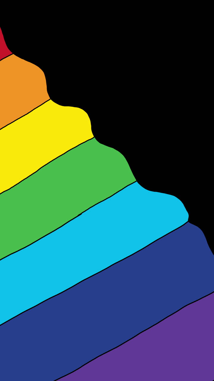 Animated Wavy Rainbow Stripes Motion Graphic Background