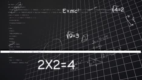 animación del procesamiento de datos sobre ecuaciones matemáticas