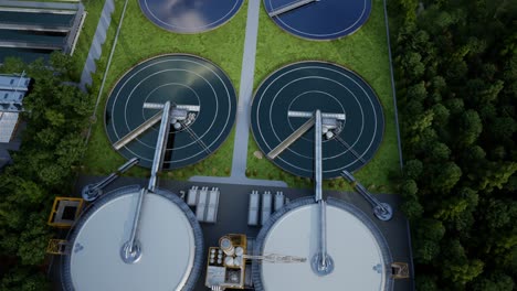 vista aérea de la planta de tratamiento de aguas residuales