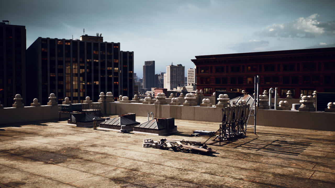 도시 의 지붕 풍경