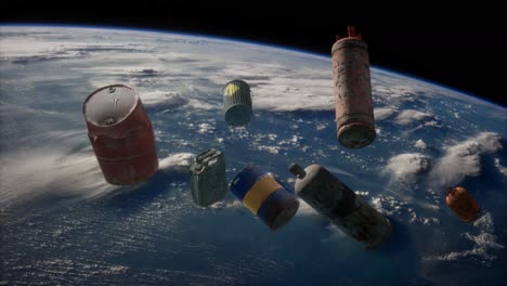 contaminación de la atmósfera del planeta tierra y el espacio