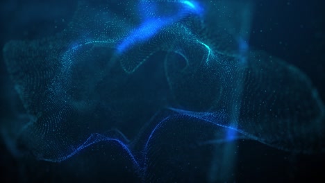 beautiful blue particle flow abstract background fluid wavy design element technology, science, music