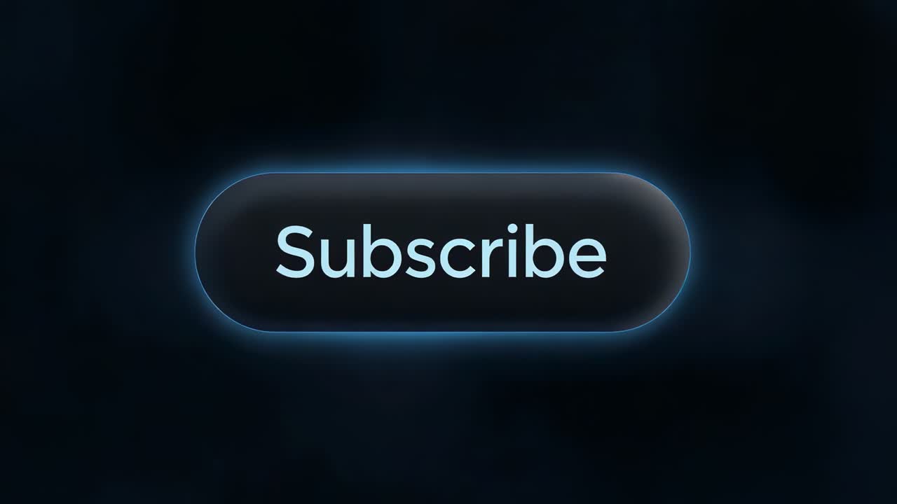 Appearing neon-blue stroke tracing Subscribe button on dark UI canvas, drawing attention