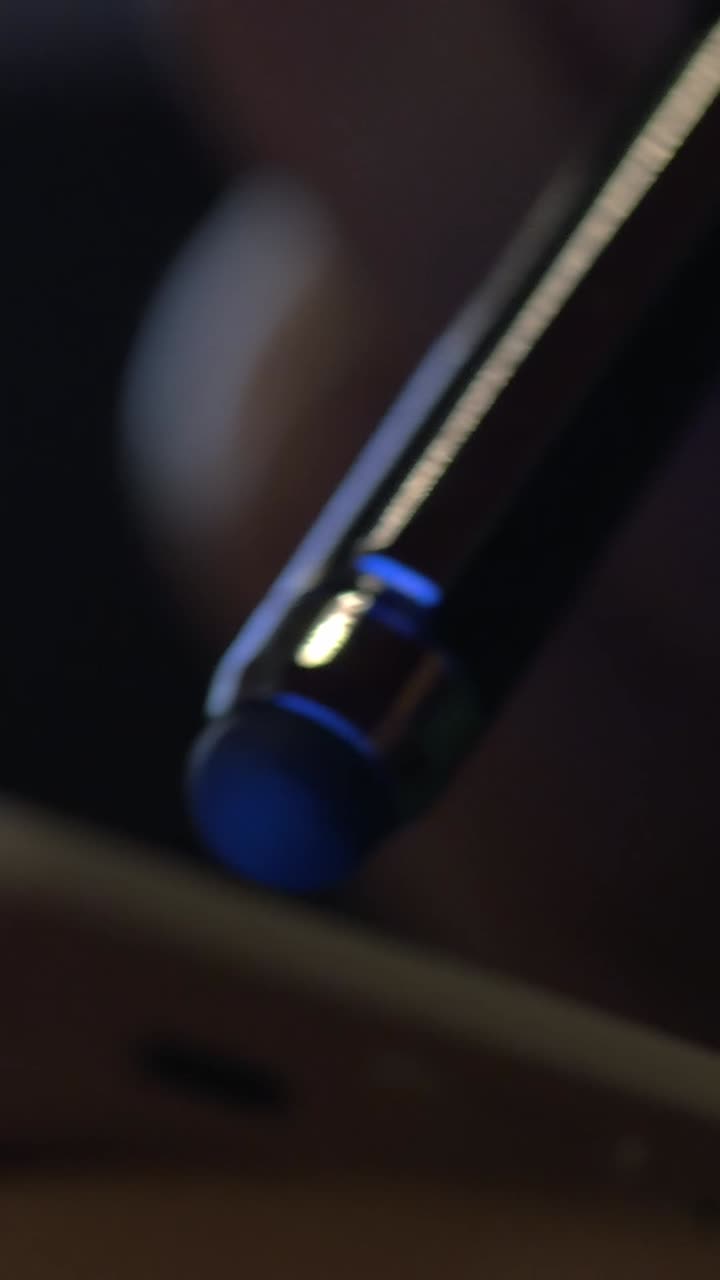 Close-up of a stylus on a screen