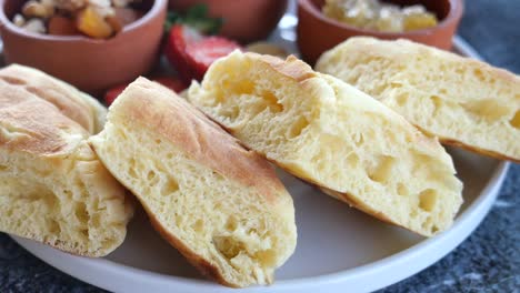 close-up of sliced bread