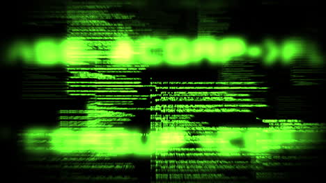 texto verde que se despliega rápidamente