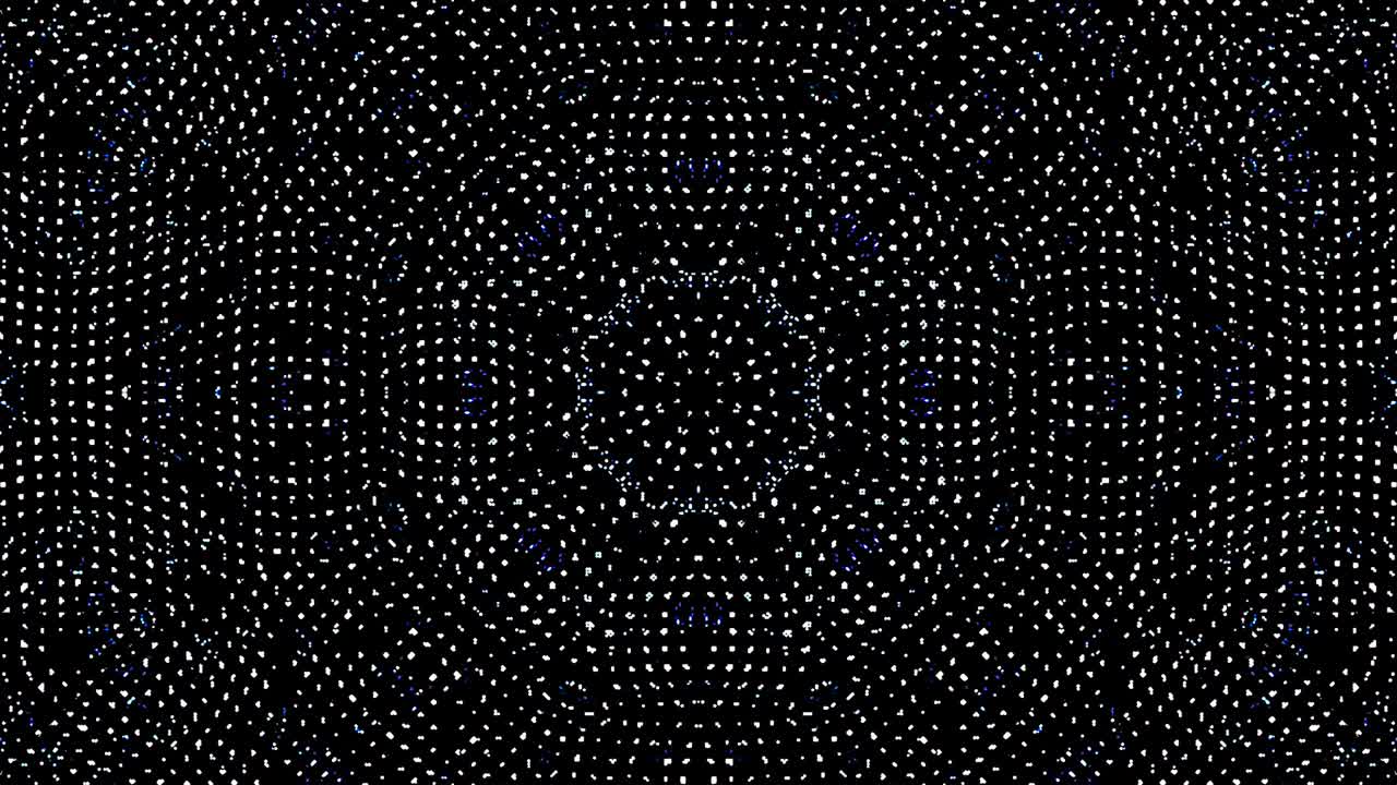 circle shape set of dots wave motion, colorful, on black background