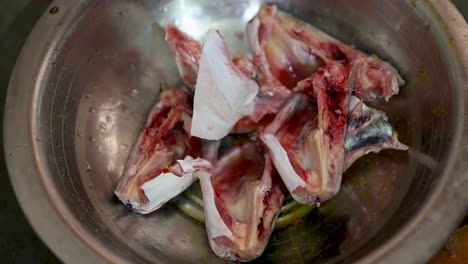 fresh fish cutting at retail shop for sale at day from different angle