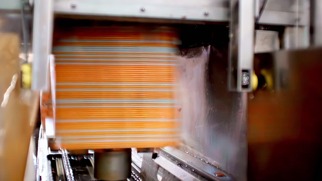 Industrial rotary brush machine polishing large surface during automated manufacturing process