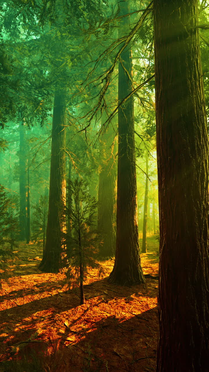 bosque encantado al amanecer