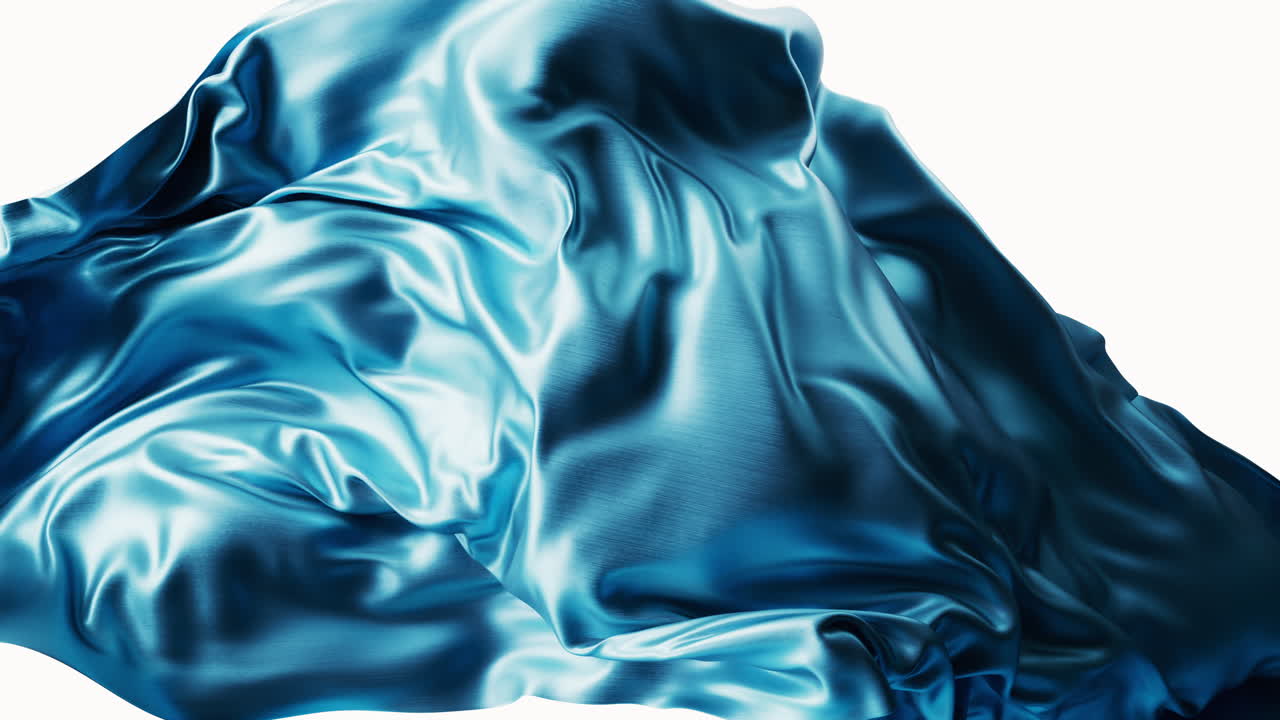 Flowing blue wave cloth background, 3d rendering.